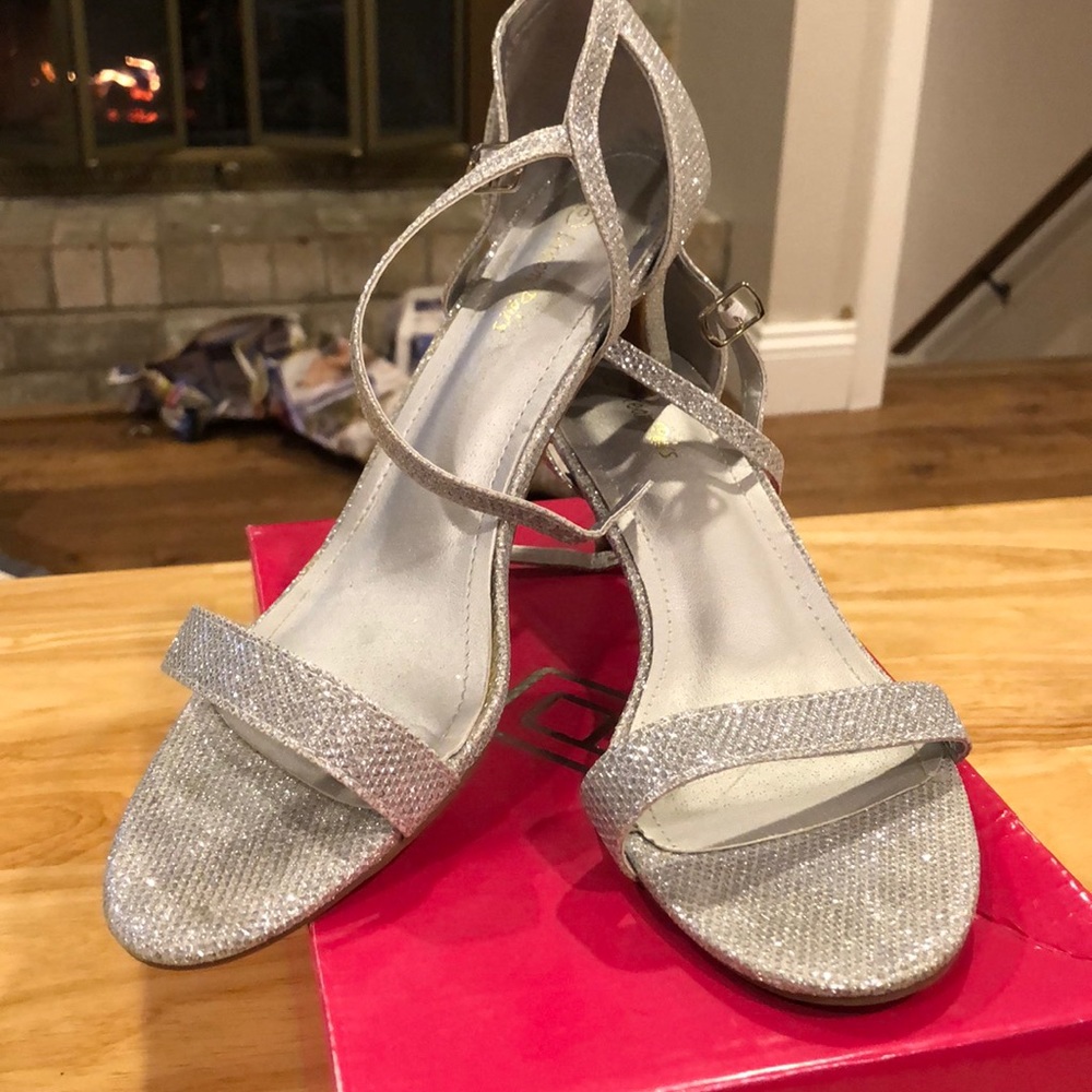 Silver Glitter high heels